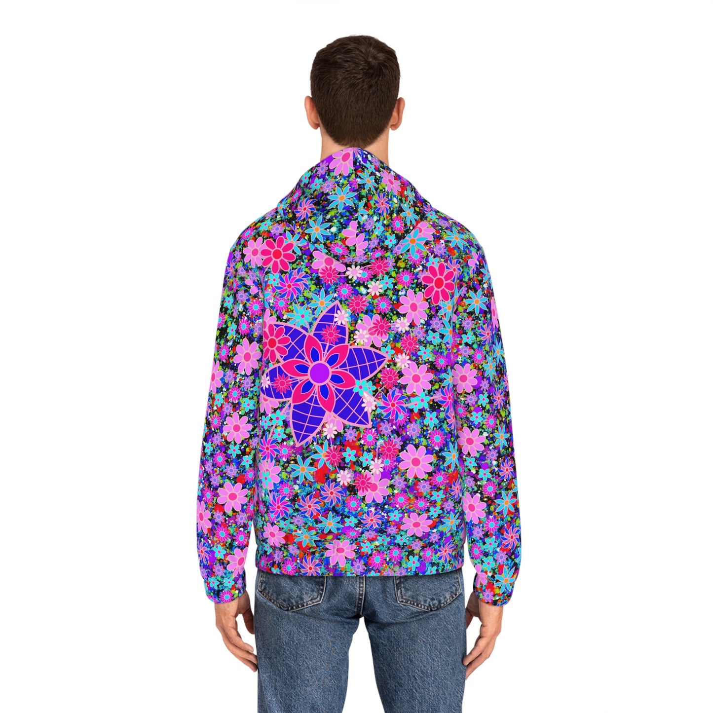 Flowers Full-Zip Hoodie (AOP) Bright Colors Version