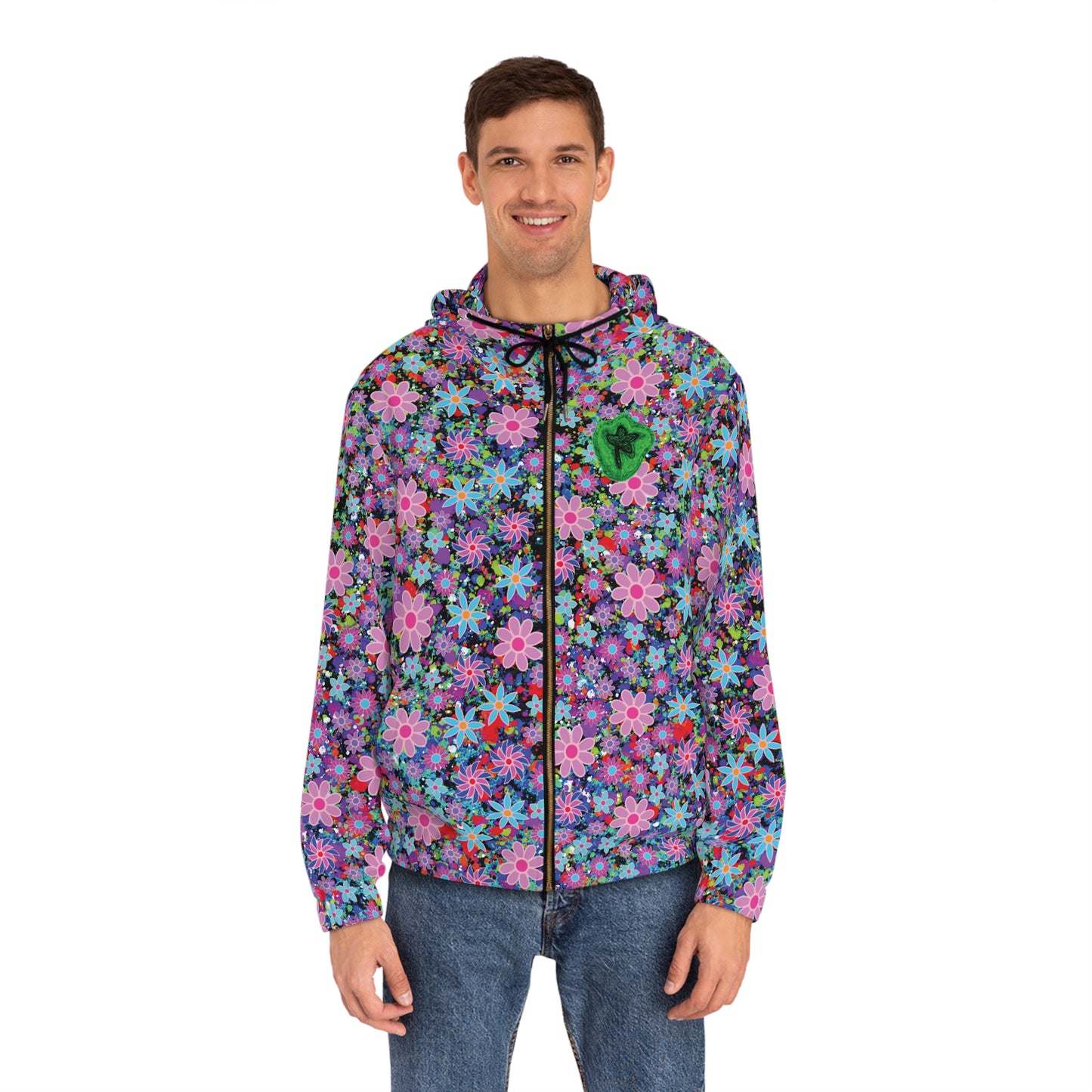 Flowers Full-Zip Hoodie (AOP) Natural Colors Version