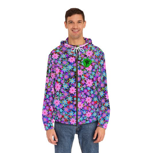 Flowers Full-Zip Hoodie (AOP) Bright Colors Version