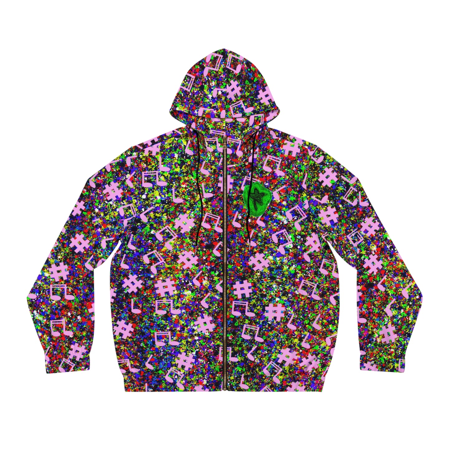 Full-Zip Hoodie (AOP) Bright Colors Version