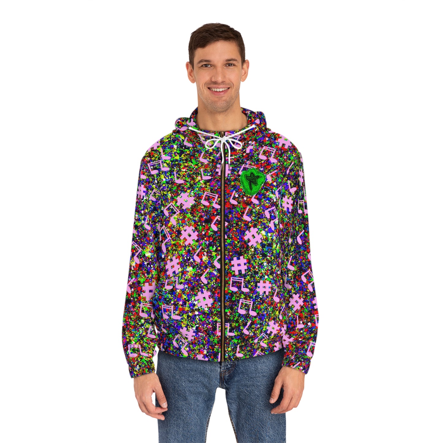 Full-Zip Hoodie (AOP) Bright Colors Version