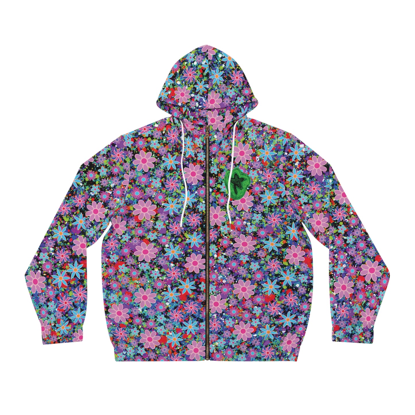 Flowers Full-Zip Hoodie (AOP) Natural Colors Version